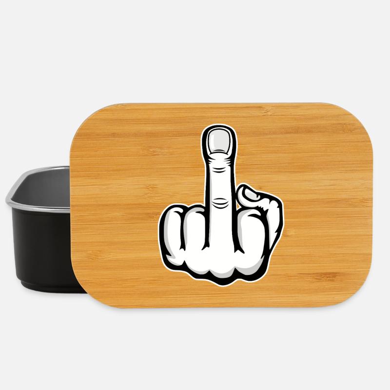 Mittelfinger Stinkefinger Design weiß - Lunch Box - Schwarz