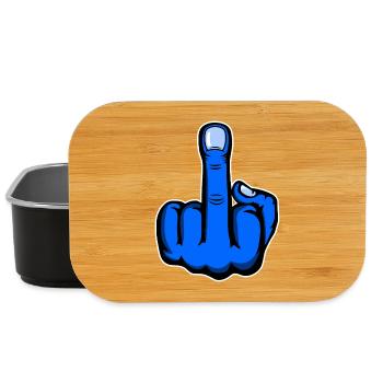Middle Finger Stinky Finger Design Blue - Lunch Box - black - Front