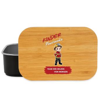 Kinder Feuerwehrheld Motiv Morgenhelden - Lunch Box - Schwarz - Vorne