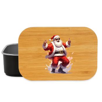 Santa Claus dancing to rock music - Lunch Box - black - Front