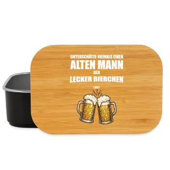 Gift for Old Man Who Loves Delicious Beer - Lunch Box - black - Front