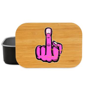 Middle Finger Stinky Finger Fuck You Design - Lunch Box - black - Front