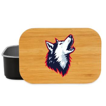 Howling husky in logo style - Lunch Box - black - Front