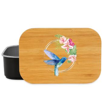 Azure Hummingbird Floral Circle - Lunch Box - Schwarz - Vorne