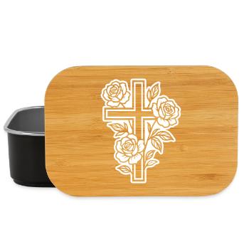 Fleurs à symbole de croix - Boîte à goûter - noir - Devant