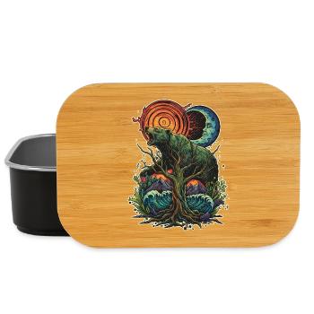 Waldgeist Bär und Weltenbaum - Lunch Box - Schwarz - Vorne