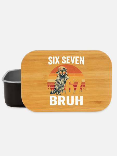 Six Seven 67 Waschbär Sonnenbrille Bruh Meme - Lunch Box - Schwarz