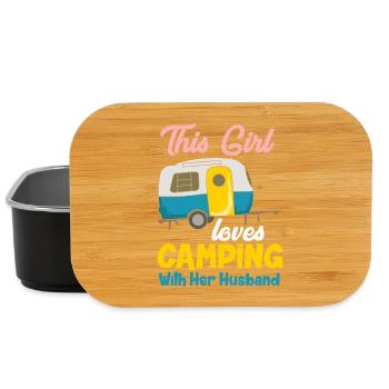 This Girl Loves Camping With Her Husband Design - Lunch Box - black - Front
