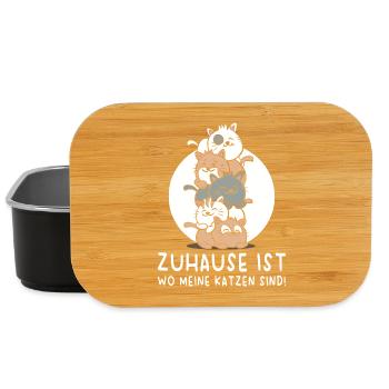 Katze Katzenhalter Katzen Spruch Geschenk  - Lunch Box - Schwarz - Vorne