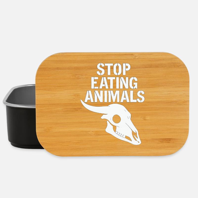 Stop Eating Animals – Tierleben schützen - Lunch Box - Schwarz