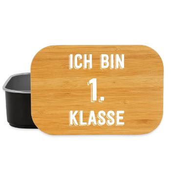 Ich bin 1. Klasse – Retro Schrift - Lunch Box - Schwarz - Vorne