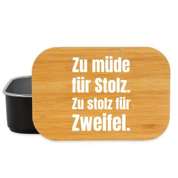 Zu müde für Stolz – Zweifel frei - Lunch Box - Schwarz - Vorne