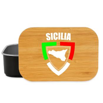 Souvenir de la Sicile en t-shirt tricolore d’Italie - Boîte à goûter - noir - Devant