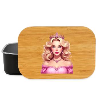 Princesse aux cheveux blonds et robe rose - Boîte à goûter - noir - Devant