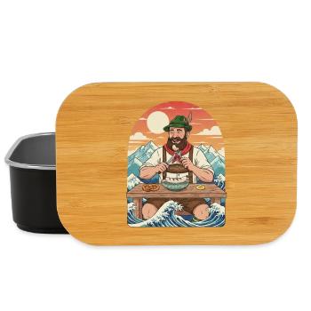 Weißwurst Alpen Kawaii Anime - Lunch Box - black - Front