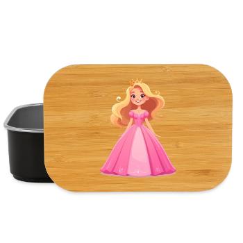 Princesse en robe rose - Boîte à goûter - noir - Devant
