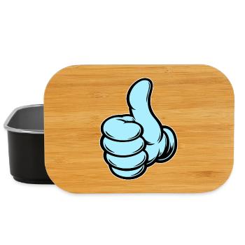 Comic Daumenhoch Handsymbol blau - Lunch Box - Schwarz - Vorne