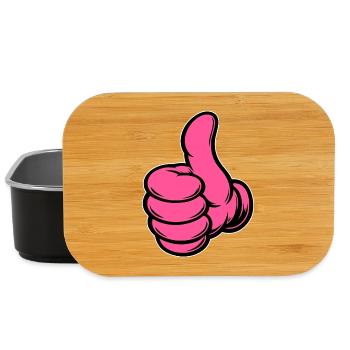 OK Comic Thumbs Up Hand Symbol Rose - Boîte à goûter - noir - Devant