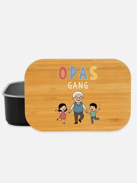 Grandpa's Gang – Best Grandpa with Grandchildren Design - Lunch Box - black