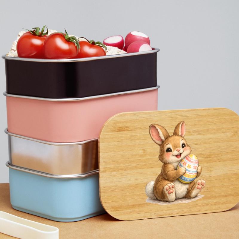 Bunny with Easter Egg Illustration Lunch Box