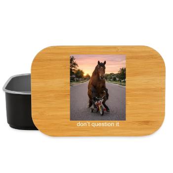 Nicht hinterfragen Pferdememe Lustiger Humor - Lunch Box - Schwarz - Vorne