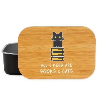 All I Need Are Books and Cats - Lunch Box - black - Front
