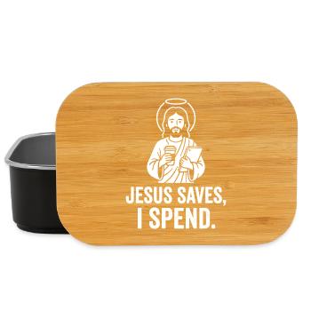 Jésus sauve, je dépense - Boîte à goûter - noir - Devant
