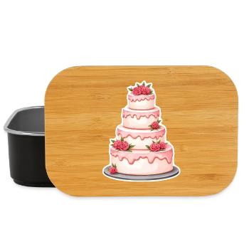 Mariage en gâteau - Boîte à goûter - noir - Devant