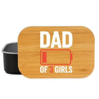 Papa de 3 filles Batterie Shirt - Boîte à goûter - noir - Devant