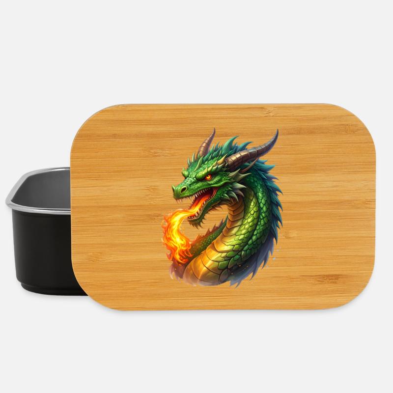 Feuer speiender Drache - Lunch Box - Schwarz