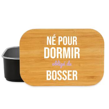 Né Pour Dormir — Obligé de Bosser - Boîte à goûter - noir - Devant