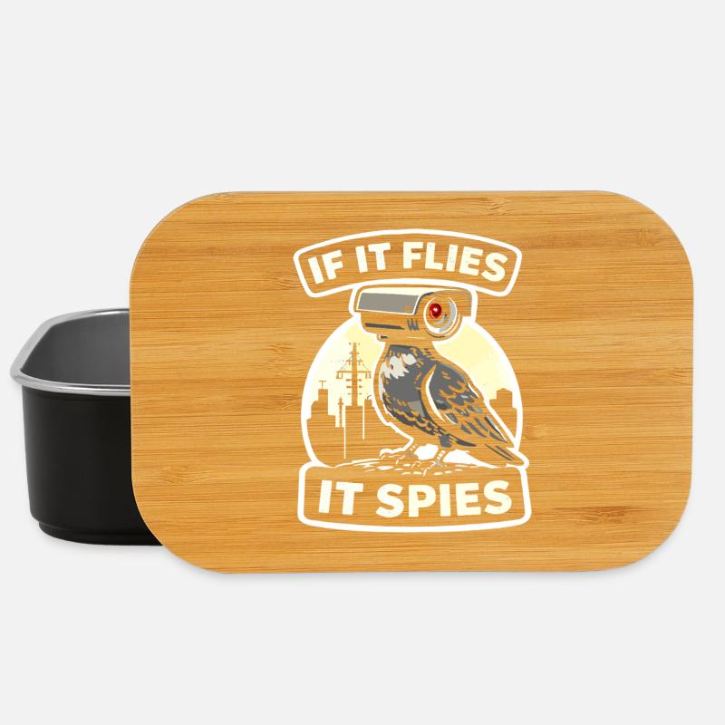 Raven with Camera Spy Design - Lunch Box - black