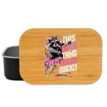 Raton Laveur Danseur Tutu Rose Humour Fun - Lunch Box - Schwarz - Vorne
