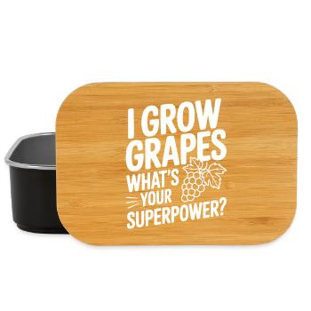 I Grow Grapes What's Your Superpower? - Lunch Box - black - Front