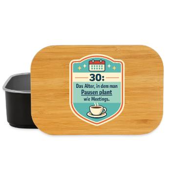 30: Pausenplan wie Meetings Badge - Lunch Box - Schwarz - Vorne