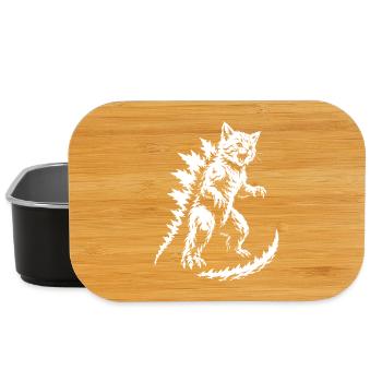 Spiky Fur Monster Silhouette - Lunch Box - black - Front