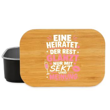 Eine heiratet. Der Rest glänzt nur mit Sekt - Lunch Box - Schwarz - Vorne