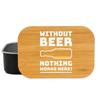 Without Beer Nothing Works Here! (Drinking NEG 2C) - Lunch Box - black - Front