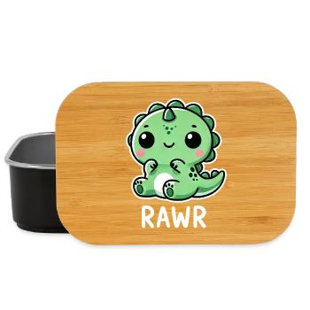 Cute Dinosaur T-Rex Cartoon Roar Comic - Lunch Box - black - Front