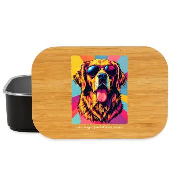 Pop Art Golden Retriever In My Golden Era - Lunch Box - Schwarz - Vorne