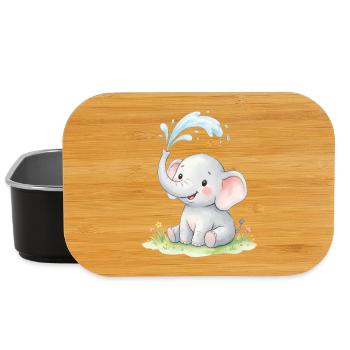 Pastel Elephant Water Feature - Lunch Box - black - Front