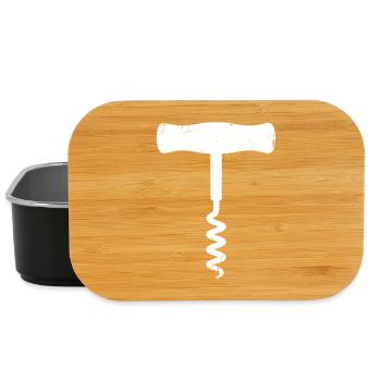 Corkscrew Vintage Wine Icon - Lunch Box - black - Front