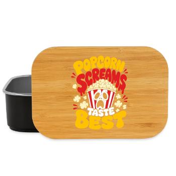 Popcorn Screams Taste Best Horror Fan - Lunch Box - black - Front