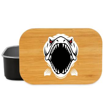 Hecht Barrakuda Maskottchen-Logo Angeln Sport Gaming - Lunch Box - Schwarz - Vorne