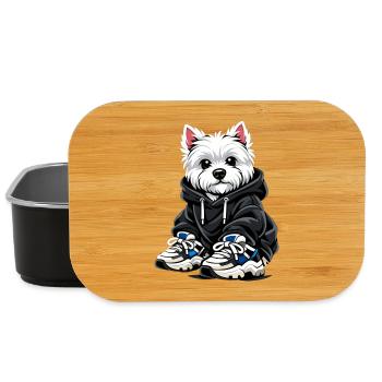 Cool Westie in Oversized Hoodie & Sneaker Design - Lunch Box - black - Front