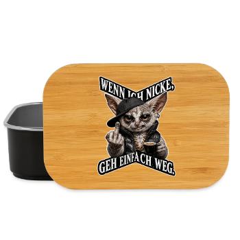 Wenn ich Nicke, Geh einfach weg - Lunch Box - Schwarz - Vorne