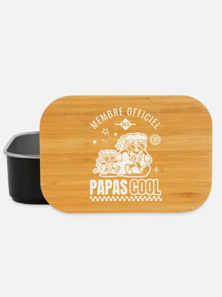 Papa cool club pizza cadeau fête des pères - Boîte à goûter - noir