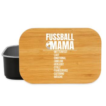 Fußball Mama Checkliste Wetterfest Laut Emotional - Lunch Box - Schwarz - Vorne