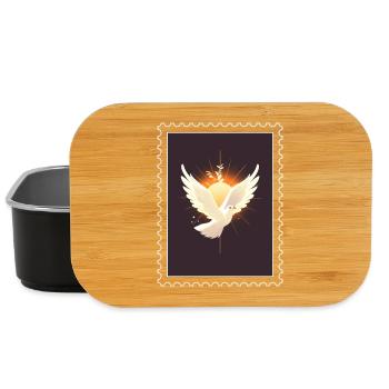 "Dove of Peace" stamp - Lunch Box - black - Front
