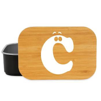 Großes C Stil-Print | Buchstabe C lustiges C Logo - Lunch Box - Schwarz - Vorne